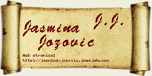 Jasmina Jozović vizit kartica